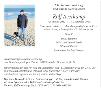 Anzeige von Ralf Averkamp 
