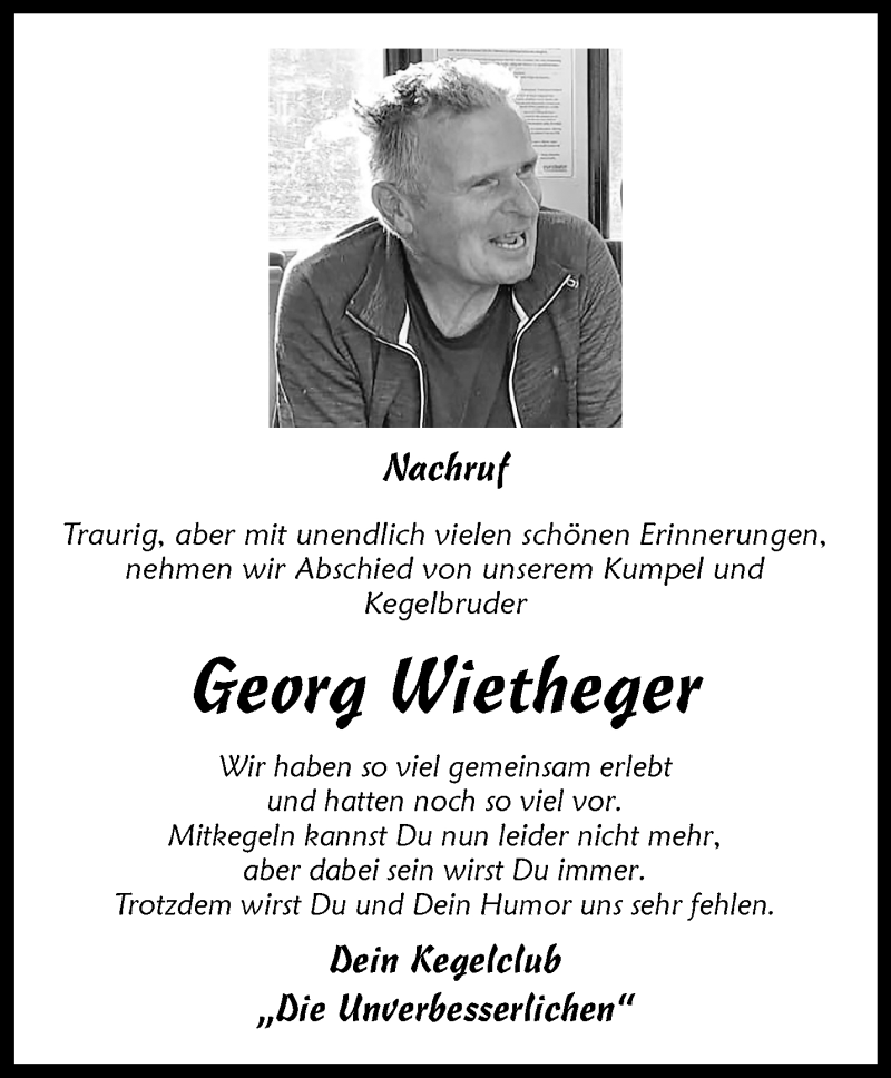  Traueranzeige für Georg Wietheger vom 06.09.2025 aus 