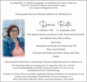 Anzeige von Doris Roth 