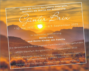 Anzeige von Günter Brix 