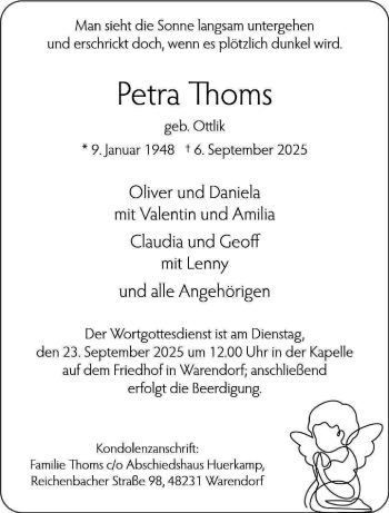 Anzeige von Petra Thoms 