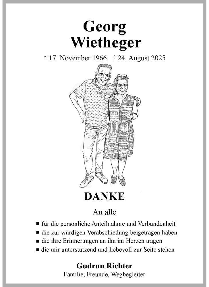  Traueranzeige für Georg Wietheger vom 27.09.2025 aus 