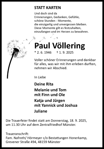 Anzeige von Paul Völlering 
