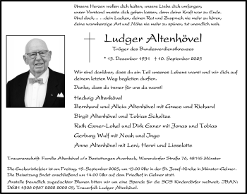 Anzeige von Ludger Altenhövel 