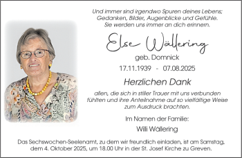 Anzeige von Else Wällering 