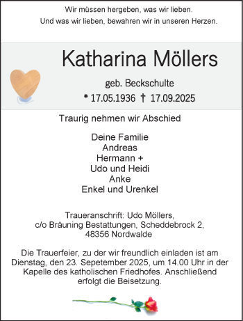 Anzeige von Katharina Möllers 