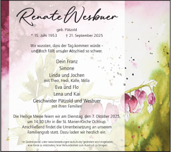 Anzeige von Renate Wesbuer 