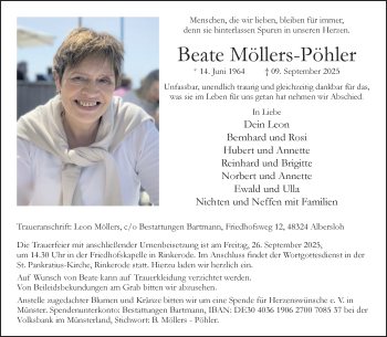 Anzeige von Beate Möllers-Pöhler 