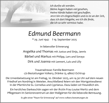 Anzeige von Edmund Beermann 