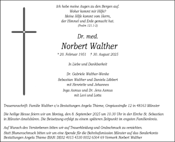 Anzeige von Dr. med. Norbert Walther 