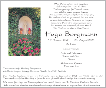 Anzeige von Hugo Borgmann 