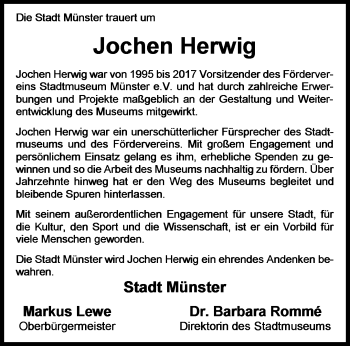 Anzeige von Jochen Herwig 