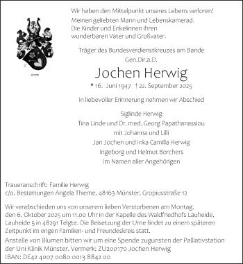 Anzeige von Jochen Herwig 