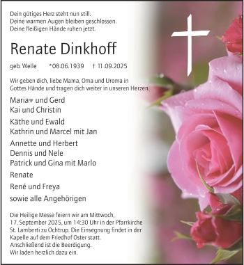 Anzeige von Renate Dinkhoff 