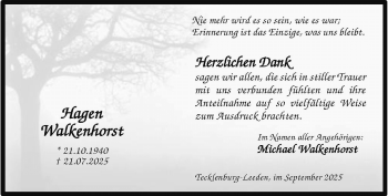 Anzeige von Hagen Walkenhorst 