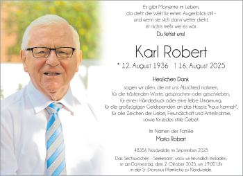 Anzeige von Karl Robert Robert 