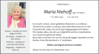 Anzeige von Maria Niehoff 