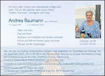 Anzeige von Andrea Baumann 