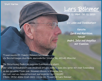 Anzeige von Lars Böhmer 