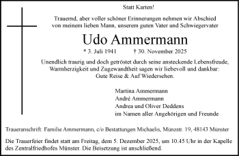 Anzeige von Udo Ammermann 