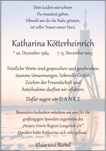 Anzeige von Katharina Kötterheinrich 