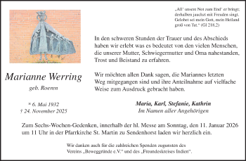 Anzeige von Marianne Werring 