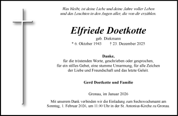Anzeige von Elfriede Doetkotte 