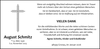 Anzeige von August Schmitz 