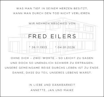 Anzeige von Fred Eilers 