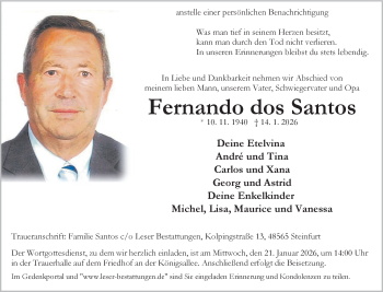 Anzeige von Fernando dos Santos 