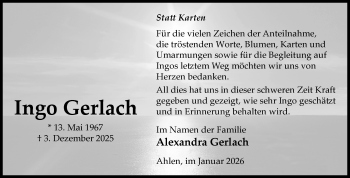 Anzeige von Ingo Gerlach 