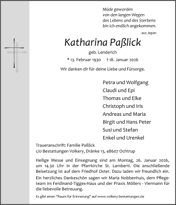 Anzeige von Katharina Palick 