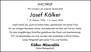 Anzeige von Josef Kölker 