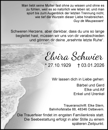 Anzeige von Elvira Schwier 