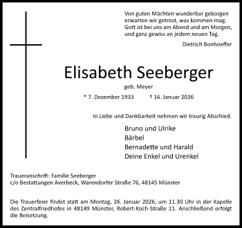 Anzeige von Elisabeth Seeberger 