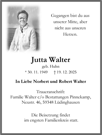 Anzeige von Jutta Walter 