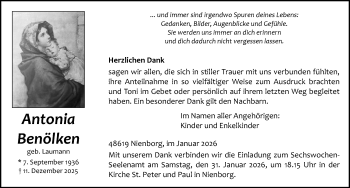 Anzeige von Antonia Benölken 