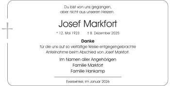 Anzeige von Josef Markfort 