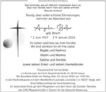 Anzeige von Angela Böller 