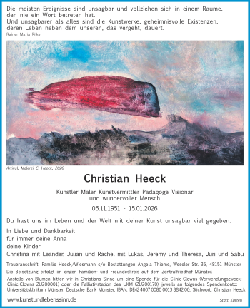 Anzeige von Christian Heeck 