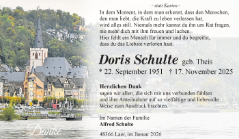Anzeige von Doris Schulte 