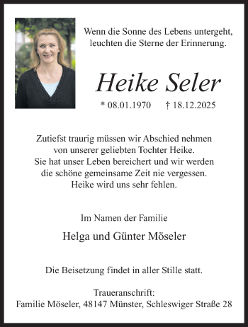 Anzeige von Heike Seler 
