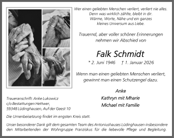 Anzeige von Falk Schmidt 