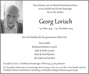 Anzeige von Georg Lorisch 