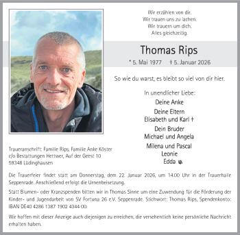Anzeige von Thomas Rips 