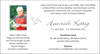 Anzeige von Heinrich Kottig 