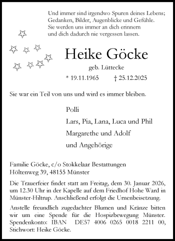 Anzeige von Heike Göcke 