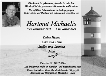 Anzeige von Hartmut Michaelis 