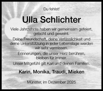 Anzeige von Ulla Schlichter 