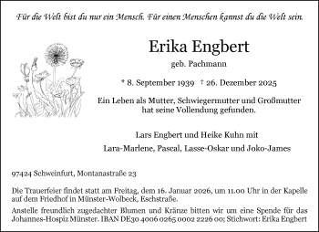 Anzeige von Erika Engbert 